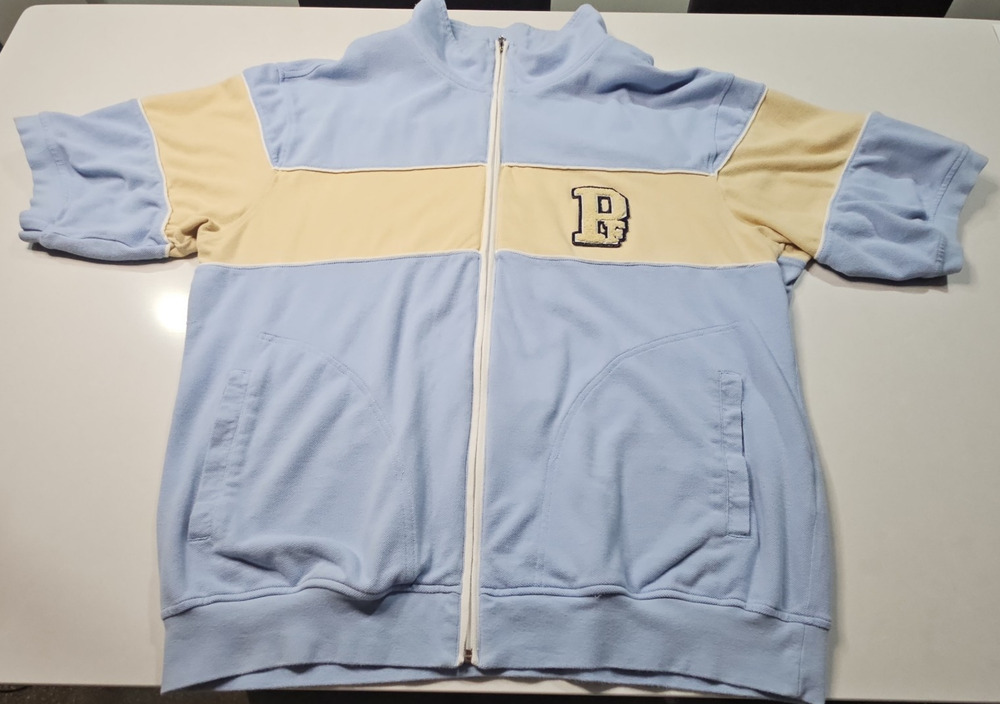 Phat Farm Men’s XL Full Zip Mock Neck Hip Hop Y2K Short Sleeve Jacket